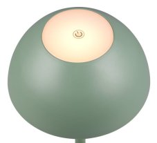 TRIO Reality R54106149 RICARDO venkovní dotyková stolní lampa SMD LED V300mm 1,7W/240lm 3000K IP54 pistáciová, nabíjecí baterie, USB-C port