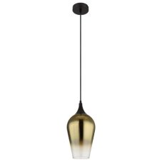 GLOBO 15552H2 LAVUS závěsné svítidlo D180mm 1xE27 černá, průhledná zlatá