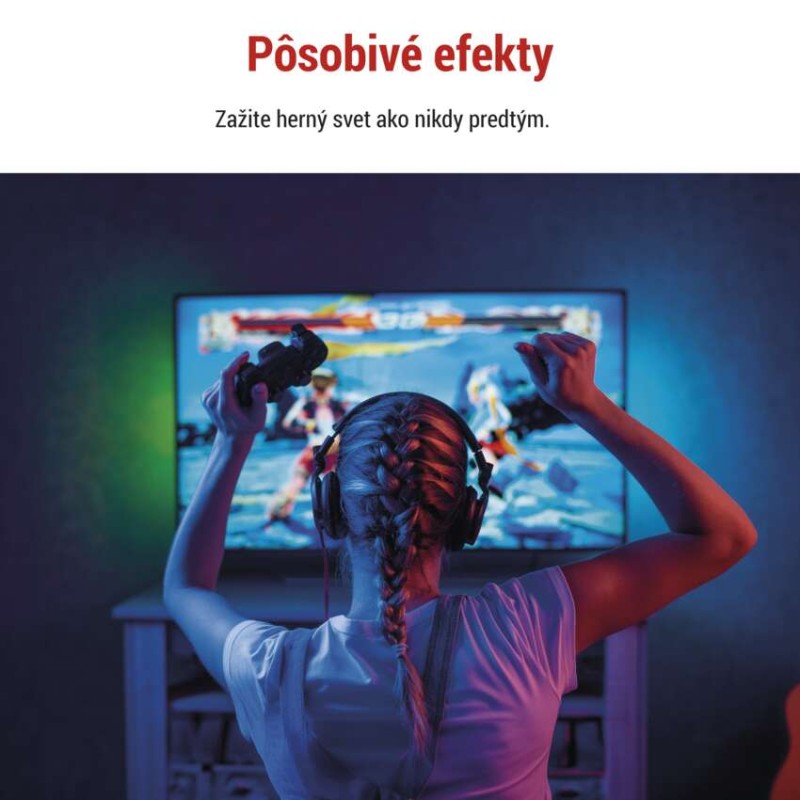 EMOS 1551650000 GoSmart LED pás za TV 65“ (164 cm) 24W 610lm čierna/biela