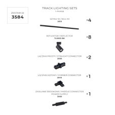 Bodová světla na liště SET 8x GU10 4 m černá Zuma Line Tore Track 3584