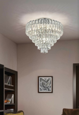 TRIO SELECT 667601206 MALIZIA stropní svítidlo D580mm 12xE14 chromová, průhledná
