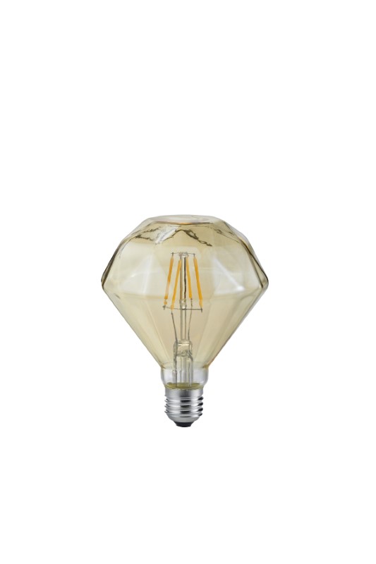 TRIO 902-479 DIAMANT LED žiarovka filament E27 4W/360lm 2700K D110mm jantárová dekoračná - tvar diamantu