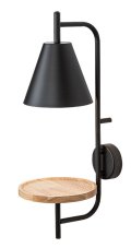 RABALUX 71293 Azome nástěnné svítidlo s vypínačem D150mm 1xE27 černá, dřevo