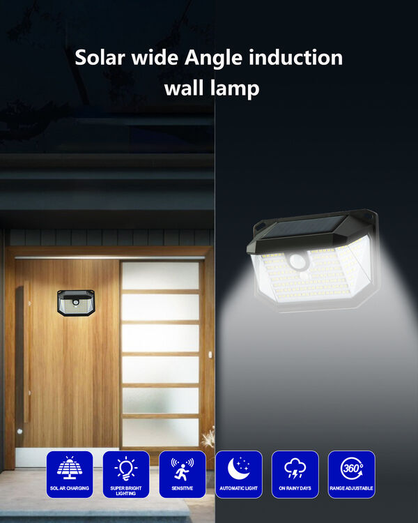 Immax 08486L IMMAX SIDE vonkajšie solárne nástenné svietidlo LED 4W/300lm 6000K, IP65, PIR senzor, čierna