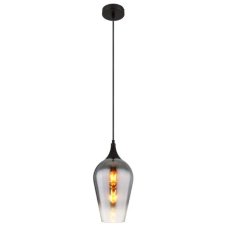 GLOBO 15552H3 LAVUS závesné svietidlo D180mm 1xE27 čierna, priehľadná chrómová