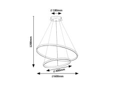 RABALUX 72348 Beliza závesné svietidlo D600mm LED 75W/7500/6100lm 3000-6500K zlatá, biela, stmievateľné, diaľkový ovládač