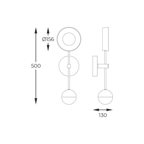 LED nástenné svietidlo 1300 lm 3000K čierno zlaté 3-krokové stmievanie Zuma Line LARA MB7170-2-3BGT