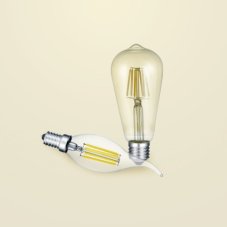 TRIO 987-679 KOLBEN LED žárovka filament E27 6W/600lm 2700K D64mm ST64 jantarová