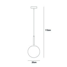 ITALUX PND-5578-1S-BRO-BK Deore závěsné svítidlo 1xE27 D200mm starožitná bronzová, bílá