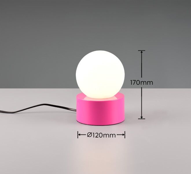 TRIO Reality R59051093 COUNTESS stolná lampička 1xE14 V170mm ružová, biela, ON/OFF