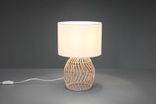 TRIO Reality R51131036 RIKE stolná lampička V380mm 1xE27 prírodná, biela