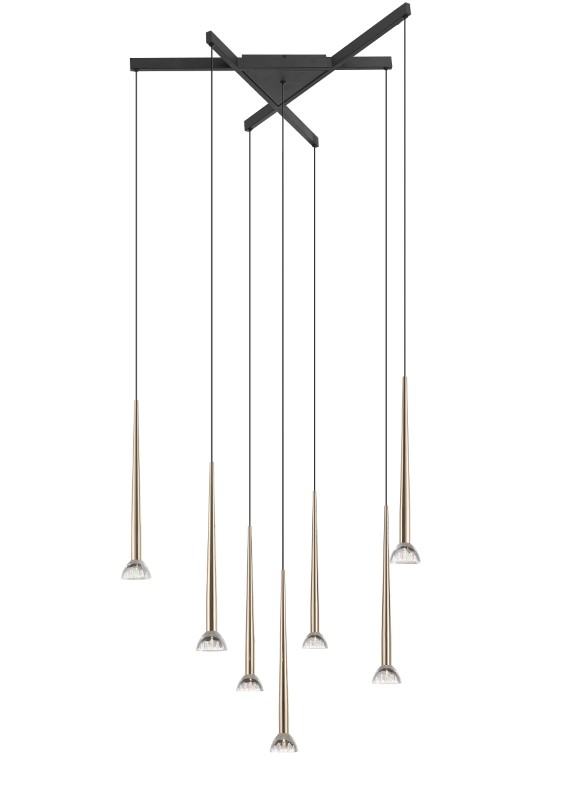 LED závěsné svítidlo 3850 lm 3000K zlaté Zuma Line BOSTON P0603-07C-SDB1