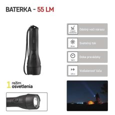 EMOS P3210 LED ručné svietidlo 55lm 2× AA čierna