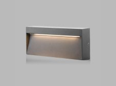 LED2 5130634 STEP ON Q L, nástěnné hranaté exteriérové ​​svítidlo 200mmx80mm 6W / 256lm 3000K IP54 antracit