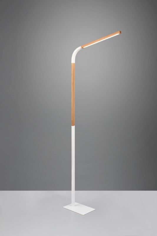 TRIO 445210131 NORRIS stojanové svietidlo SMD LED V1690mm 11W/1400lm 3000K biela matná, drevo, 3-krokové stmievanie