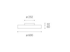 LED2 1110833 RINGO 60 P / N, stropní kulaté svítidlo 600mm 54W + 6W / 4940lm 3000K černá