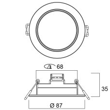 SYLVANIA 0090087 SylSpot zápustné svítidlo D87mm LED 4,8W 400lm 3000K IP44/20 bílá