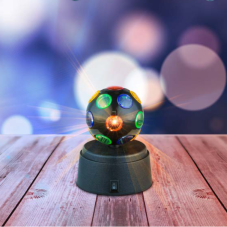 GLOBO 28017 DISCO dekoratívne stolové svítidlo LED rotační disko koule D90mm 3xAA, bez baterií, černá