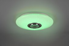 TRIO R69031101 MUSICA stropní svítidlo LED D410mm 15,5W/1700lm 3000-6000K bílá, RGB, Bluetooth, stmívatelné, dálkový ovladač, starlight efekt