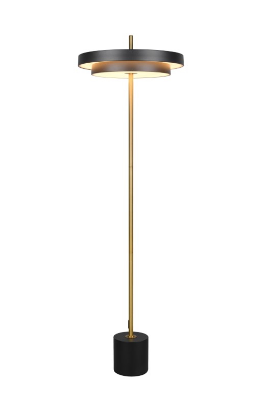 TRIO 440210180 KEATON stojacia lampa V1380mm SMD LED 21W/2400lm 2300+3000+4000K čierna, zlatá