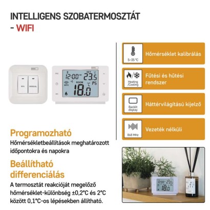 Emos P56211 GoSmart Bezdrátový pokojový termostat, bílá, WiFi