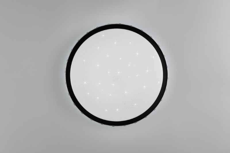 TRIO Reality R64811102 VARDA stropné svietidlo D390mm SMD LED 24W/2500lm 2700-6500K čierna, diaľkový ovládač, starlight efekt