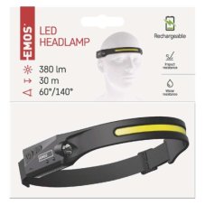 EMOS P3541 LED nabíjecí čelovka 380lm Li-pol USB-C IP43 černá