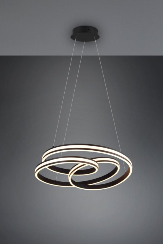 TRIO 326210132 NURIA/YARA závesné svietidlo LED D600mm 60W/7200lm 2300+3000+4000K matná čierna, switchdimmer