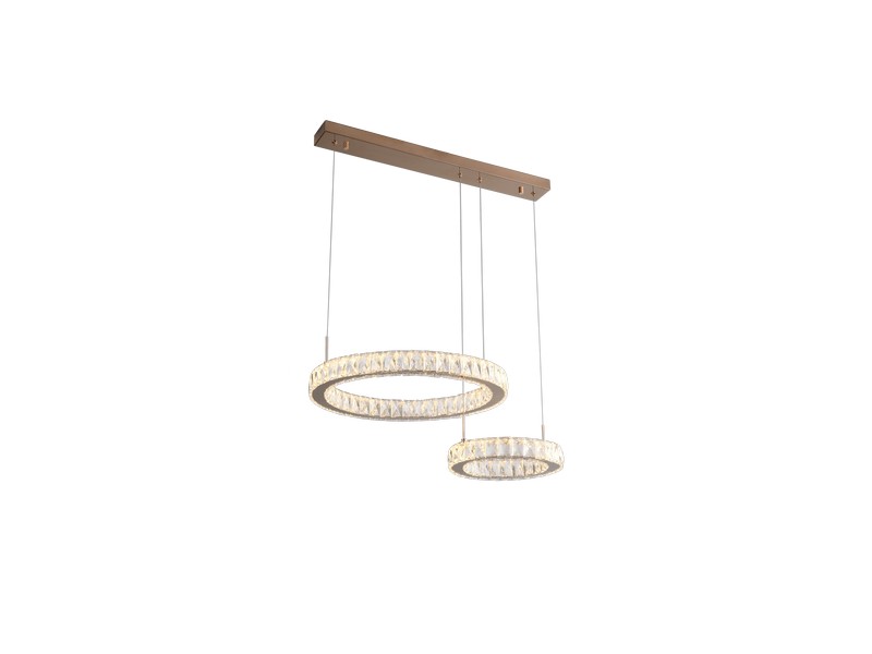 LED závesné svietidlo 4200 lm 3000K zlaté s krištáľovým efektom Zuma Line GIRONA MD3713-2-3GT