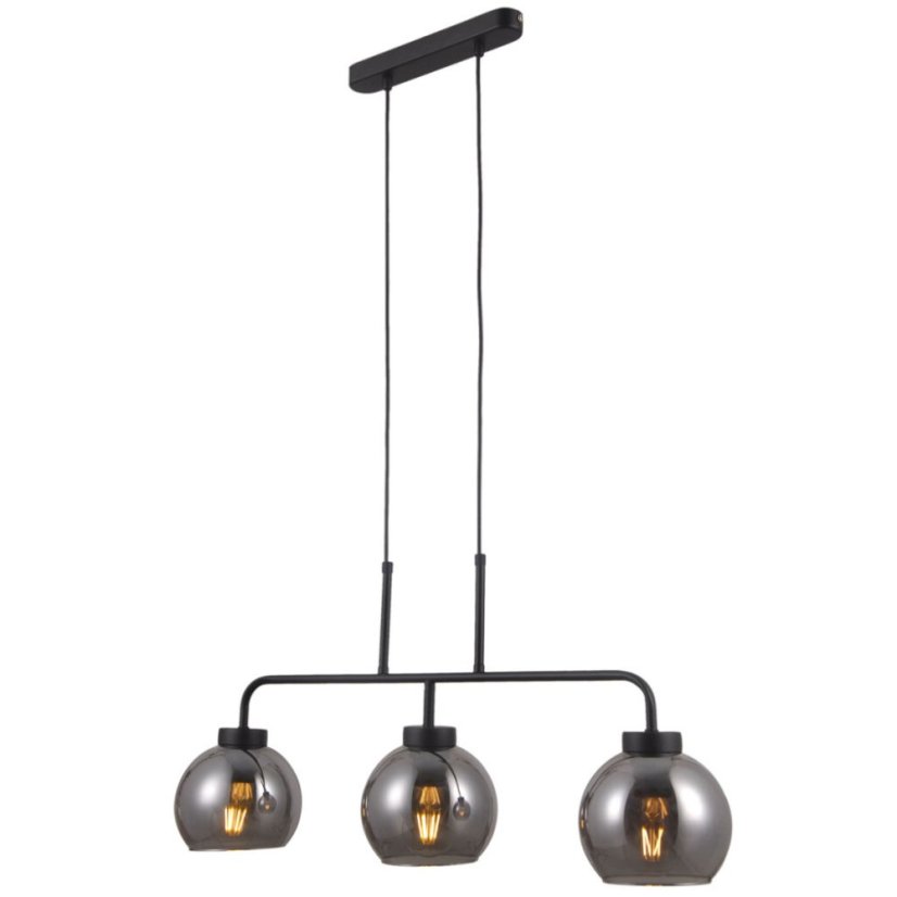 Italux PND-28028-3 závesné svietidlo Poggi 3x40W E27 matná čierna, dymová