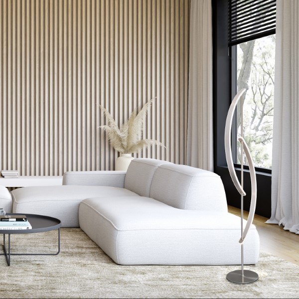 RABALUX 74197 Jarnelle stojacia lampa LED 30W/2000lm 3000K saténová chrómová, biela