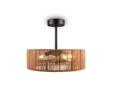 Stropní ventilátor se světlem 4x E27 čierna, prírodná IP20 TRIO Reality SMILLUM R66905036 časovač