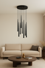 TRIO SELECT 354831032 CALA závěsné svítidlo D300mm SMD LED 10x3,8W/10x450lm 2300+3000+4000K černá matná, schwitchdimmer