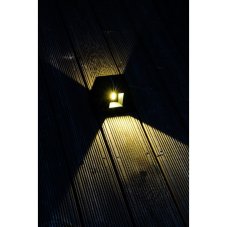 Immax 08489L IMMAX WALL-3 vnější solární nástěnné svítidlo LED 2W/40lm 3000-3500K, IP54, světelný senzor, černá