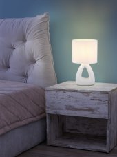 GLOBO 21731W TRIANGLE stolná lampička V300mm 1xE14 biela