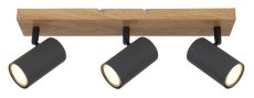 GLOBO 57911-3G ROBBY stropné bodové svietidlo/spot 3xGU10 grafit, imitácia dreva