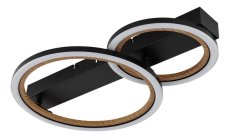 GLOBO 67356D2 DAKARI I stropní svítidlo LED 30W 3500/1080lm 3000K černá, imitace dřeva