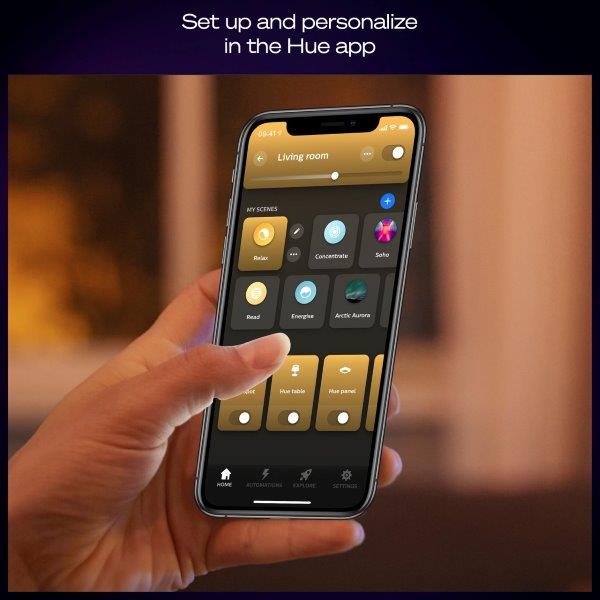 8720169329072 Philips HUE White Ambiance Aurelle stropní panel LED D395mm 21W/2450lm 2200-6500K černá