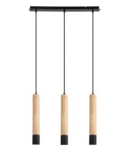 RABALUX 72133 Braulia závěsné svítidlo 3xGU10 černá, světlé dřevo