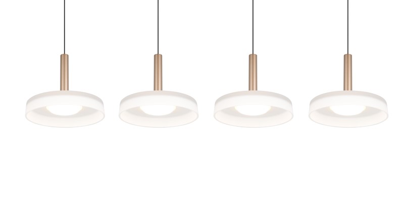 TRIO 354910465 CELESTE závěsné svítidlo SMD LED 4x7,5W/750lm 3000K černá, kávová, switchdimmer