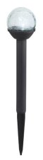 GLOBO SOLAR 36350-3 solárne svietidlo zapichovací stĺpik s guľou v imitácii prasknutého skla V345mm LED 0,06W 6000K IP44, vrátane batérie  1xAAA 100mAh Ni-Mh 1,2V, čierna, priehľadná, 3-set