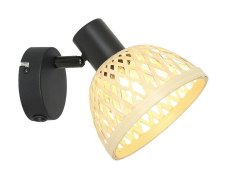 RABALUX 3133 Rattan nástěnné bodové svítidlo/spot 1xE14 matná černá, přírodní