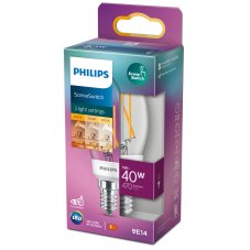 Philips 8718699772154 LED SceneSwitch žárovka 40W 470-180-90lm B35 E14 2700-2500-2200K filament svíčka