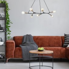 RABALUX 72027 Branwen závesné svietidlo 7xE27 matná čierna, saténový chróm