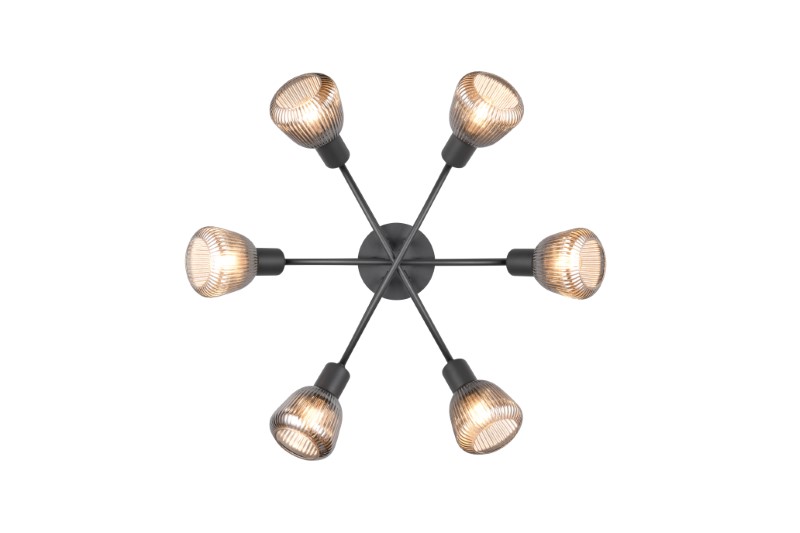 TRIO 662800632 TARIFA stropné svietidlo D590mm 6xE14 čierna matná