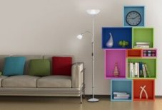 TRIO Reality R4393-87 Erzwo stojanové svietidlo 1xE27, 1xE14 titán, biela