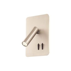 REDO 01-2981 QUDA nástenné bodové svietidlo/spot s vypínačom LED 6+3W/330+135lm 3000K saténový nikel, USB port