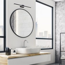 LED nástěnné svítidlo nad zrcadlo 40 cm 1400 lm 4000K IP44 černé Zuma Line ARVI W89551-40BK
