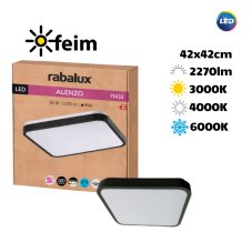 RABALUX 71433 Alenzo stropní svítidlo 420x420mm LED 36W/2270lm 3000+4000+6000K IP44 černá, DIP switch