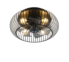 Stropní ventilátor se světlem 3x E27 čierna matná IP20 TRIO Reality JOHANNA R66884032 časovač